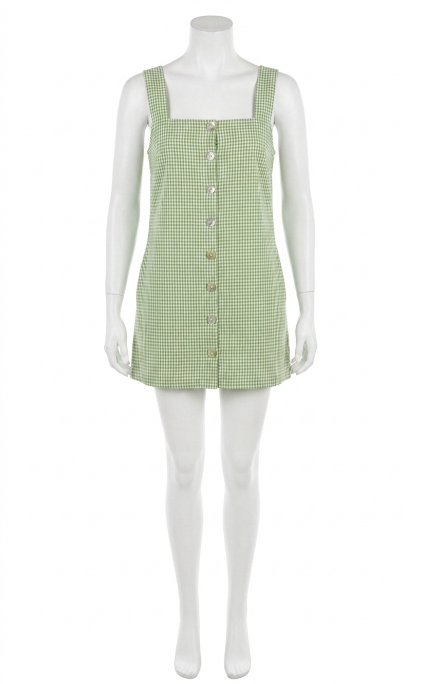 NEW SHOW ME YOUR MUMU everly mini dress in green checker